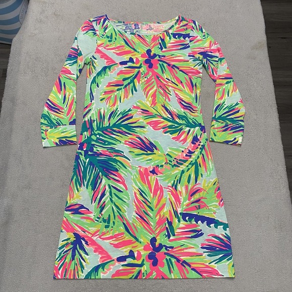 Lilly Pulitzer Dresses & Skirts - Lilly Pulitzer Island Time Dress XXS Palms Colorful Island Time Pima Shift